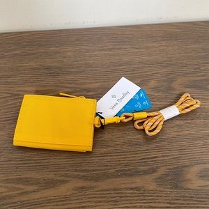 NEW Vera Bradley ReActive RFID Zip ID & Lanyard in Goldenrod